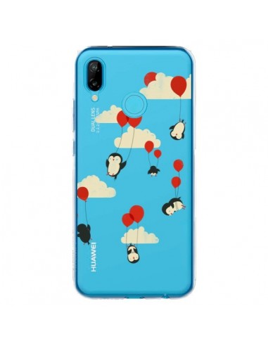 Coque Huawei P20 Lite Pingouin Ciel Ballons Transparente - Jay Fleck