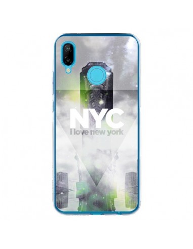 Coque Huawei P20 Lite I Love New York City Gris Vert - Javier Martinez