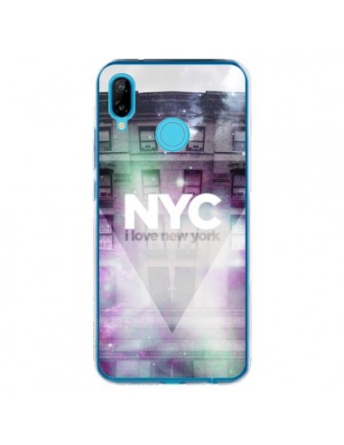 Coque Huawei P20 Lite I Love New York City Violet Vert - Javier Martinez