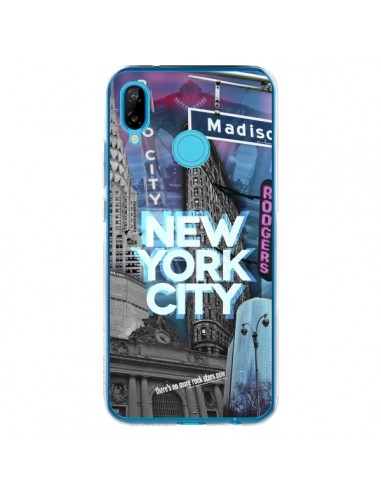 Coque Huawei P20 Lite New York City Buildings Bleu - Javier Martinez