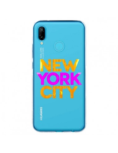 Coque Huawei P20 Lite New York City NYC Orange Rose Transparente - Javier Martinez