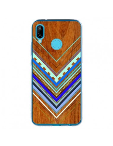 Coque Huawei P20 Lite Azteque Arbutus Blue Bois Aztec Tribal - Jenny Mhairi