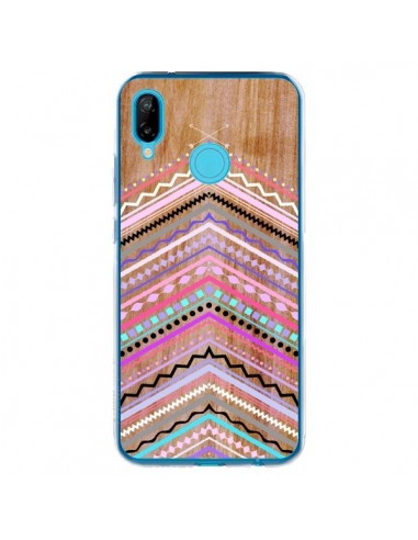 Coque Huawei P20 Lite Purple Chevron Wild Wood Bois Azteque Aztec Tribal - Jenny Mhairi