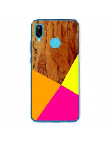 Coque Huawei P20 Lite Wooden Colour Block Bois Azteque Aztec Tribal - Jenny Mhairi