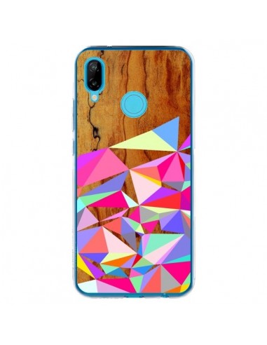 Coque Huawei P20 Lite Wooden Multi Geo Bois Azteque Aztec Tribal - Jenny Mhairi