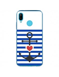 Coque Huawei P20 Lite Mariniere Encre Marin Coeur -...
