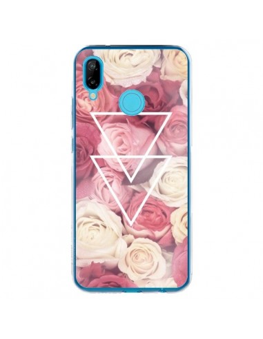 Coque Huawei P20 Lite Roses Triangles Fleurs - Jonathan Perez