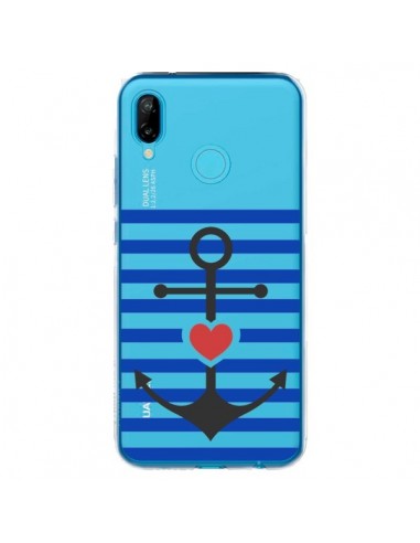 Coque Huawei P20 Lite Mariniere Ancre Marin Coeur Transparente - Jonathan Perez