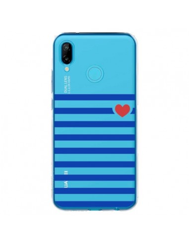 Coque Huawei P20 Lite Mariniere Coeur Love Transparente - Jonathan Perez