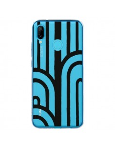 Coque Huawei P20 Lite Geometric Noir Transparente -...