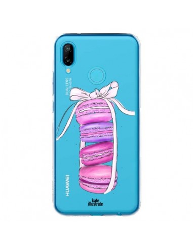 Coque Huawei P20 Lite Macarons Pink Purple Rose Violet Transparente - kateillustrate