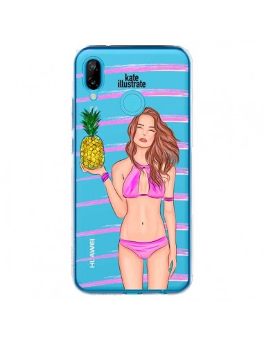 Coque Huawei P20 Lite Malibu Ananas Plage Ete Rose Transparente - kateillustrate