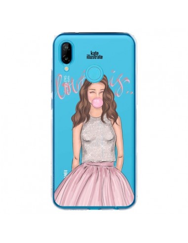 Coque Huawei P20 Lite Bubble Girl Tiffany Rose Transparente - kateillustrate