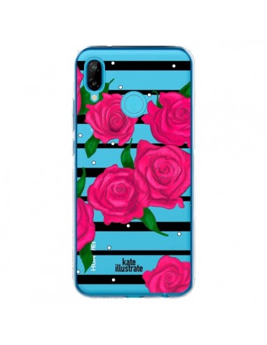 Coque Huawei P20 Lite Roses Rose Fleurs Flowers Transparente - kateillustrate