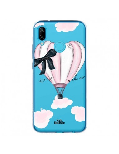 Coque Huawei P20 Lite Love is in the Air Love Montgolfier Transparente - kateillustrate