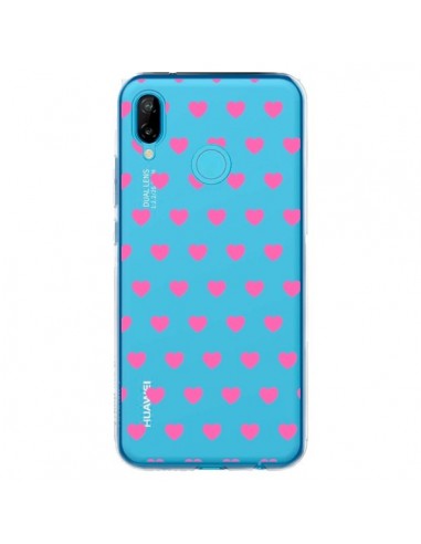 Coque Huawei P20 Lite Coeur Heart Love Amour Rose Transparente - Laetitia