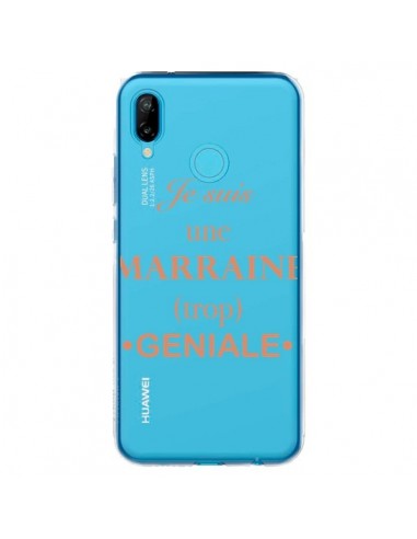 Coque Huawei P20 Lite Je suis une marraine trop géniale Transparente - Laetitia