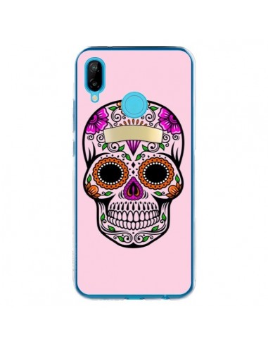 Coque Huawei P20 Lite Tête de Mort Mexicaine Rose Multicolore - Laetitia