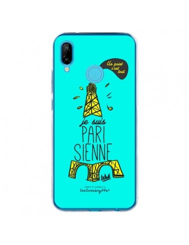 Coque Huawei P20 Lite Je suis Parisienne La Tour Eiffel Bleu - Leellouebrigitte