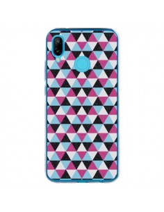 Coque Huawei P20 Lite Azteque Triangles Rose Bleu Gris -...