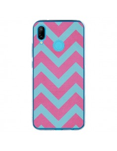 Coque Huawei P20 Lite Strawberry Chevron Rose Bleu - Mary...