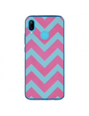 Coque Huawei P20 Lite Strawberry Chevron Rose Bleu - Mary Nesrala