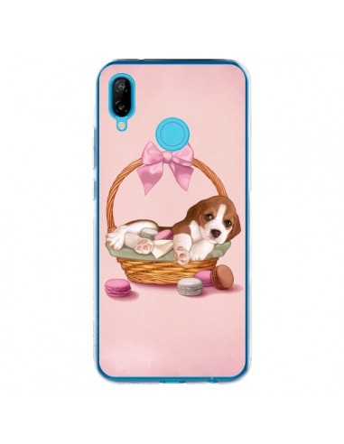 Coque Huawei P20 Lite Chien Dog Panier Noeud Papillon Macarons - Maryline Cazenave