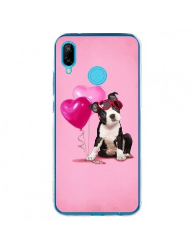 Coque Huawei P20 Lite Chien Dog Ballon Lunettes Coeur Rose - Maryline Cazenave