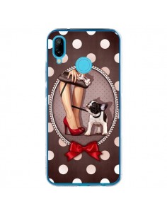 Coque Huawei P20 Lite Lady Jambes Chien Dog Pois Noeud...
