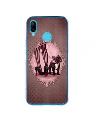 Coque Huawei P20 Lite Lady Jambes Chien Dog Rose Pois Noir - Maryline Cazenave