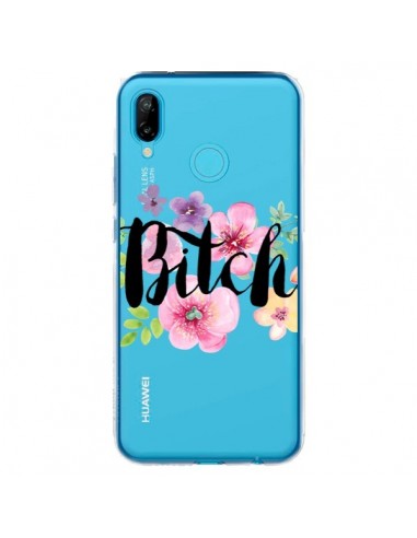 Coque Huawei P20 Lite Bitch Flower Fleur Transparente - Maryline Cazenave