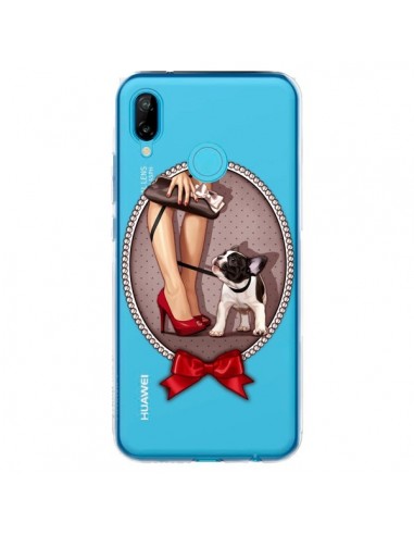 Coque Huawei P20 Lite Lady Jambes Chien Bulldog Dog Pois Noeud Papillon Transparente - Maryline Cazenave