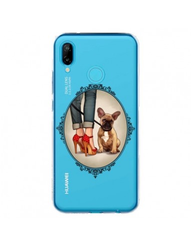 Coque Huawei P20 Lite Lady Jambes Chien Bulldog Dog Transparente - Maryline Cazenave