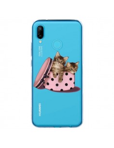 Coque Huawei P20 Lite Chaton Chat Kitten Boite Pois...