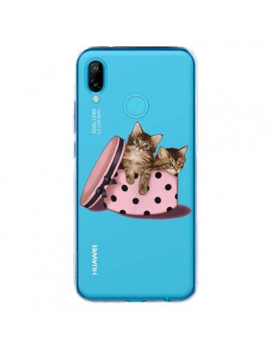 Coque Huawei P20 Lite Chaton Chat Kitten Boite Pois Transparente - Maryline Cazenave