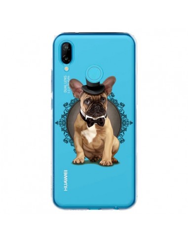 Coque Huawei P20 Lite Chien Bulldog Noeud Papillon Chapeau Transparente - Maryline Cazenave