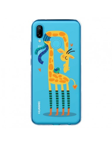 Coque Huawei P20 Lite L'oiseau et la Girafe Amour Love Transparente - Maria Jose Da Luz