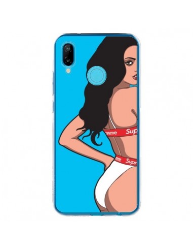 Coque Huawei P20 Lite Pop Art Femme Bleu - Mikadololo