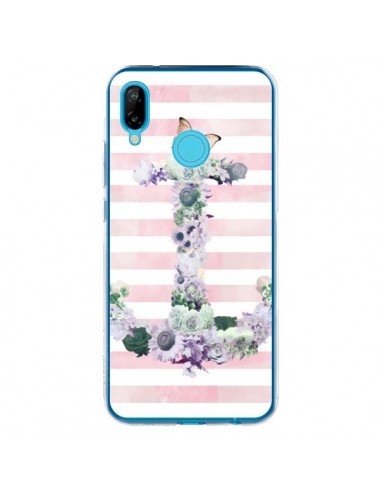 Coque Huawei P20 Lite Ancre Rose Fleurs Navire - Monica Martinez