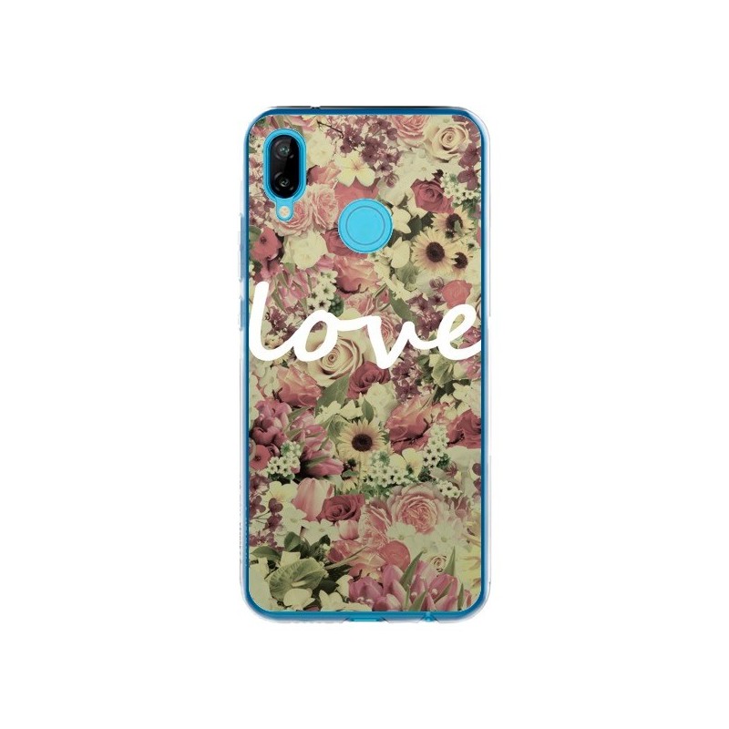 Coque Huawei P20 Lite Love Blanc Flower - Monica Martinez