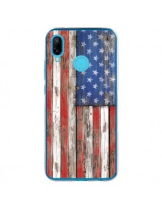 Coque Huawei P20 Lite Drapeau USA Vintage Bois Wood -...