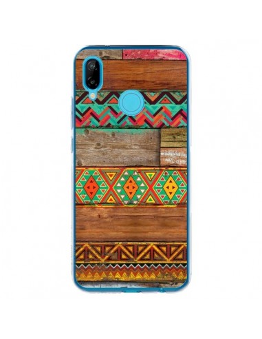 Coque Huawei P20 Lite Indian Wood Bois Azteque - Maximilian San