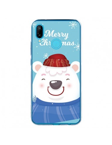 Coque Huawei P20 Lite Ours Blanc de Noël Merry Christmas - Nico