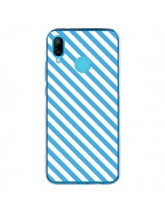 Coque Huawei P20 Lite Bonbon Candy Bleue et Blanche Rayée...