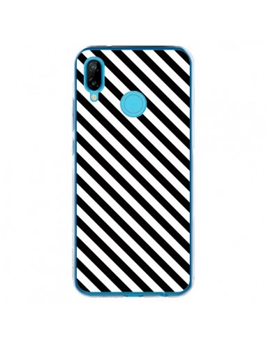 Coque Huawei P20 Lite Bonbon Candy Noire et Blanche Rayée - Nico