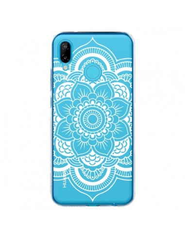 Coque Huawei P20 Lite Mandala Blanc Azteque Transparente - Nico