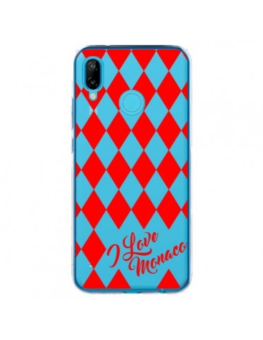 Coque Huawei P20 Lite I Love Monaco et Losange Rouge - Nico