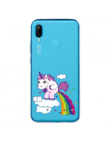 Coque Huawei P20 Lite Licorne Caca Arc en Ciel Transparente - Nico