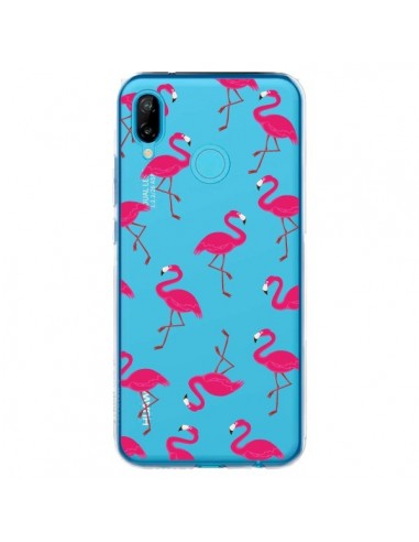 Coque Huawei P20 Lite flamant Rose et Flamingo Transparente - Nico