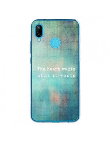 Coque Huawei P20 Lite The heart wants what it wants Coeur - Sylvia Cook